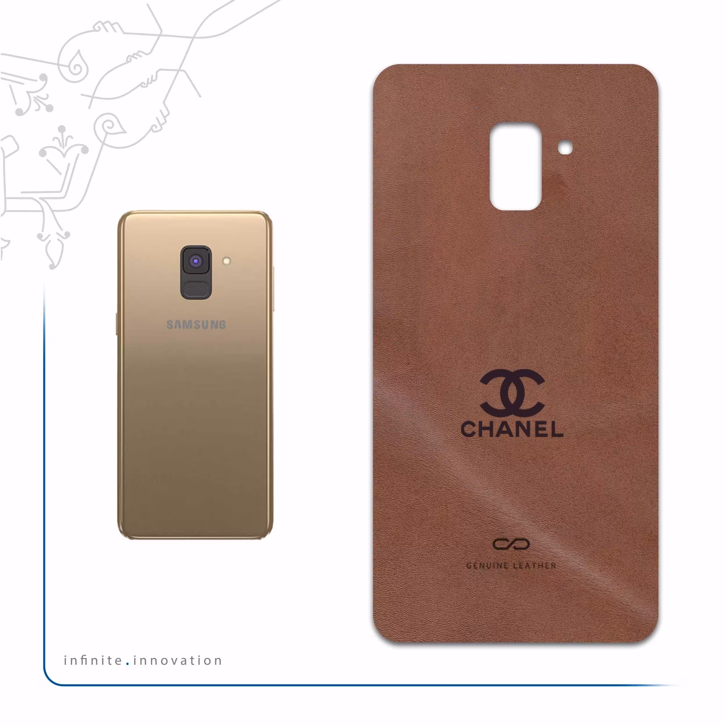 برچسب پوششی ماهوت مدل MNL-CHNL مناسب برای گوشی موبایل سامسونگ Galaxy A8 Plus 2018