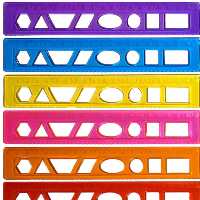 خط کش شابلون دار 20سانتی ژله ای