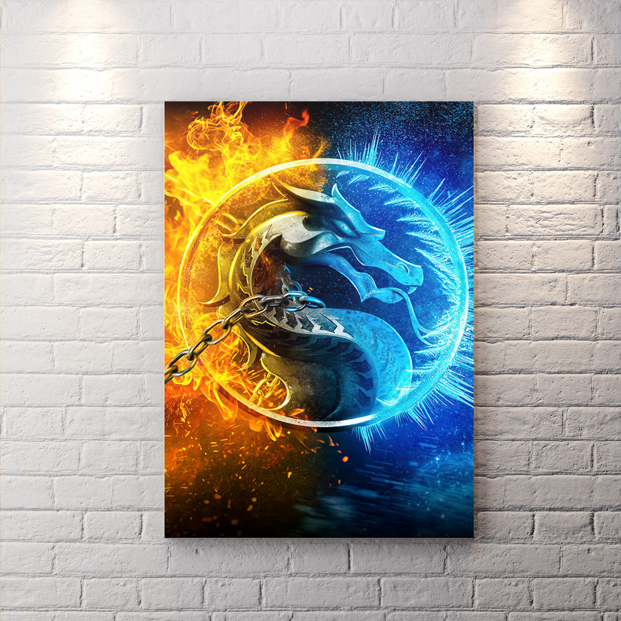 تابلو شاسی دکوراتیو طرح اژدهای مورتال کمبت WAs-1107