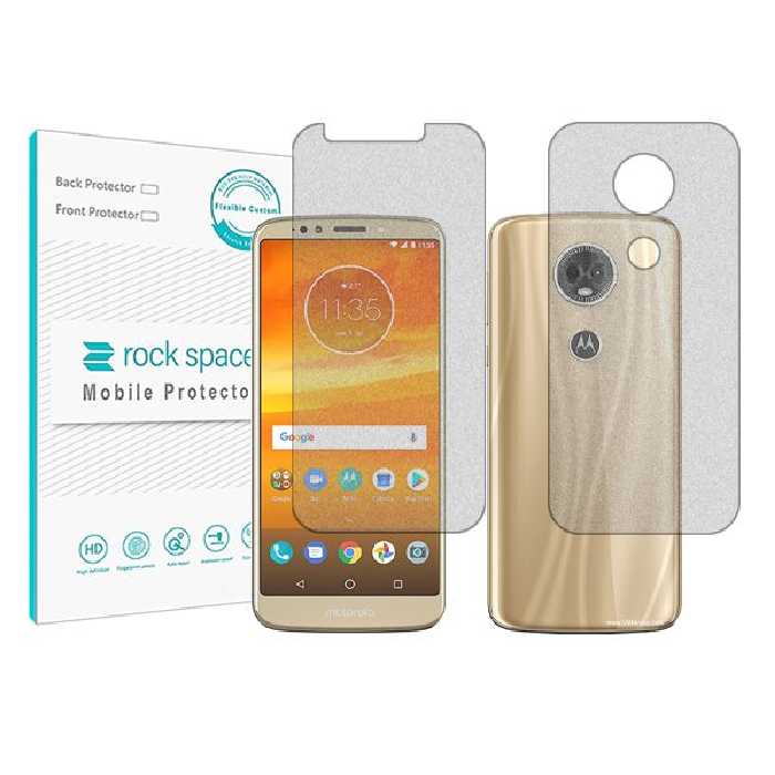 گلس صفحه نمایش و پشت گوشی موتورولا E5 Plus مدل نانو هیدروژل مات برند راک اسپیس کد6080ss