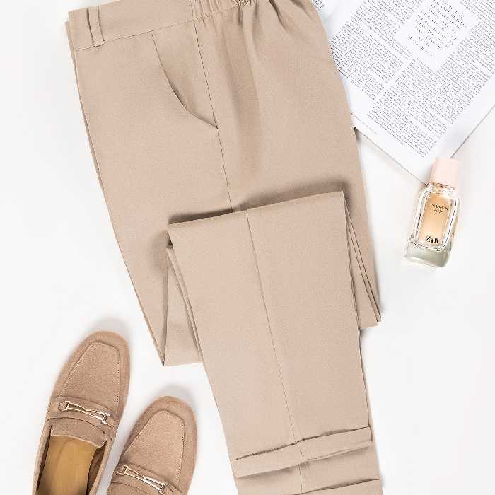 شلوار مازراتی کرم جنس عالی فوق لاکچری مناسب بانوی خوش سلیقه 