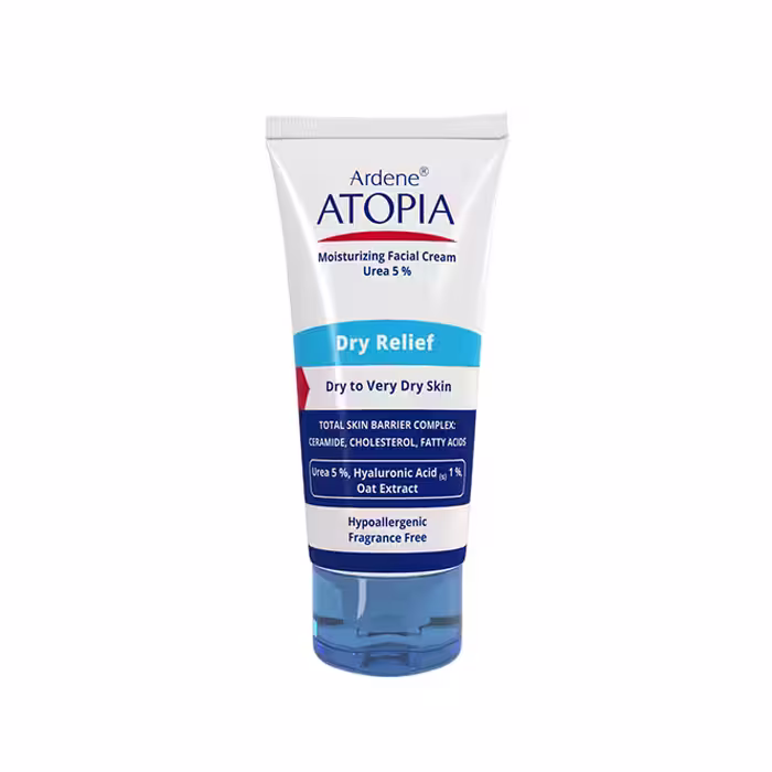 کرم مرطوب کننده قوی صورت آردن آتوپیا مدل Dry Relief مناسب پوست های خشک،خیلی خشک و حساس حجم 50 میلی لیتر
