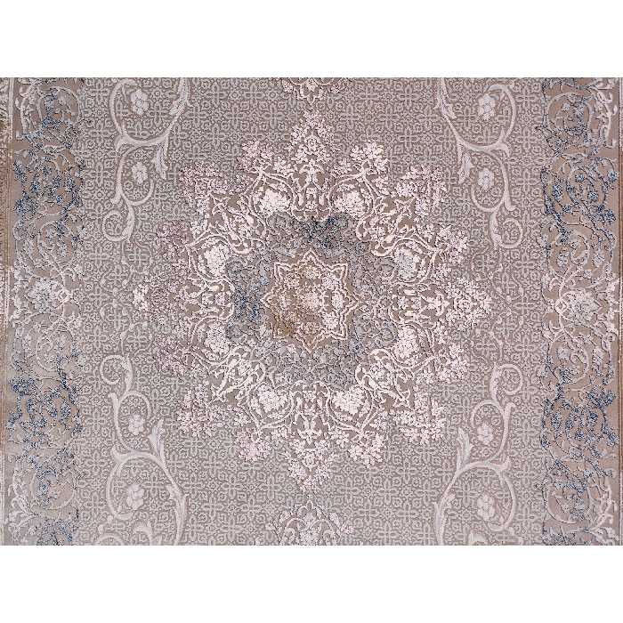 فرش ماشینی زمرد مشهد طرح کهنه نما مدل AN000 زمینه بژ