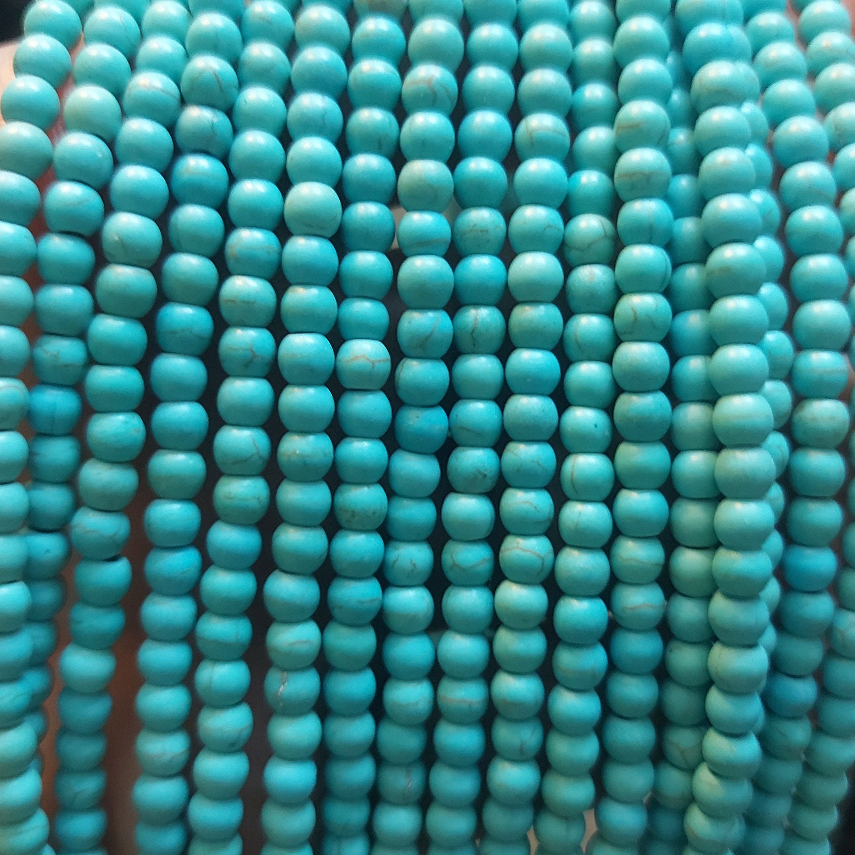 سنگ فیروزه سنتزی  آبی سایز 8 میل