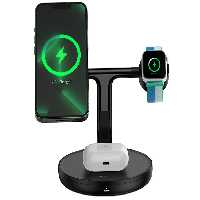 شارژر بی‌سیم مگنتی و پایه نگهدارنده موبایل 3 در 1 بیسوس Baseus Wireless Charger Holder Swan 20W WXTE000101