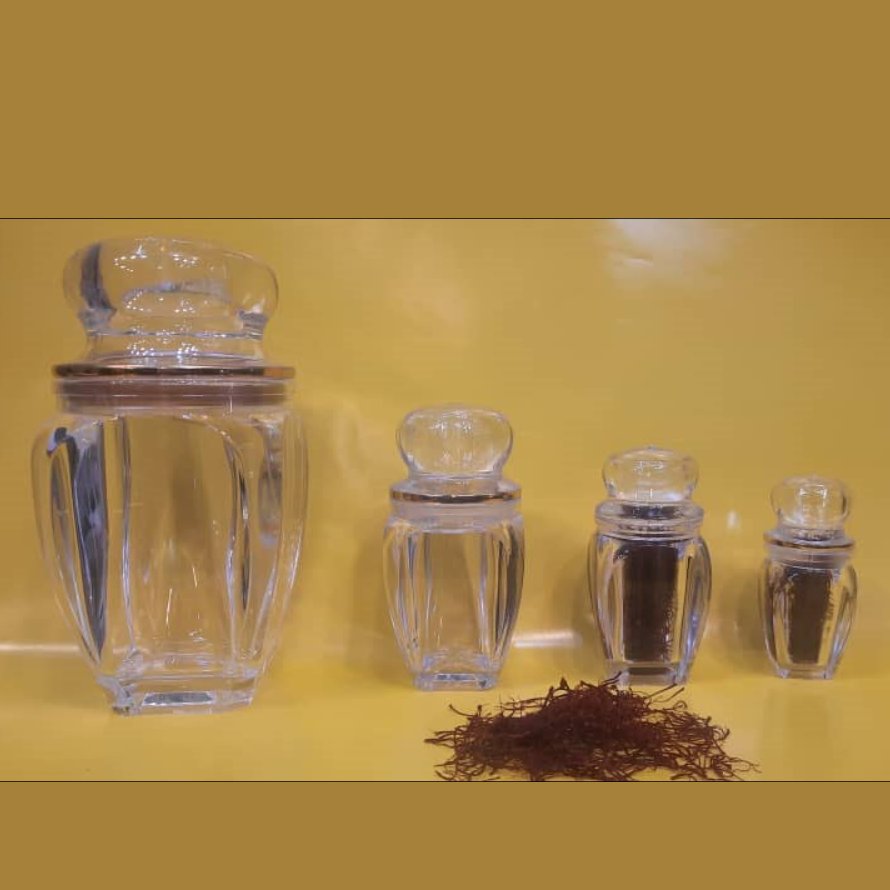 ظرف طرح شیشه ای مدل گوهر (نیم مثقالی)