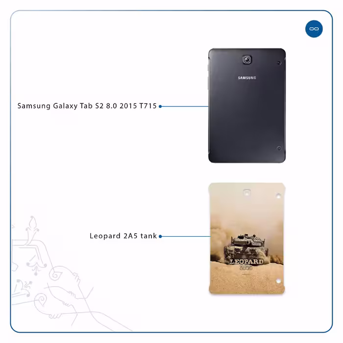 برچسب پوششی ماهوت مدل Leopard 2A5 tank مناسب برای تبلت سامسونگ Galaxy Tab S2 8.0 2015 T715