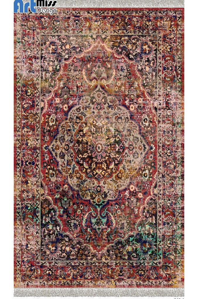 قالیچه درجه1 در ابعاد متنوع با ترمز فرش زمینه قرمز ترک