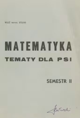 خرید و دانلود نسخه کامل کتاب Matematyka dla PSI - Semestr II