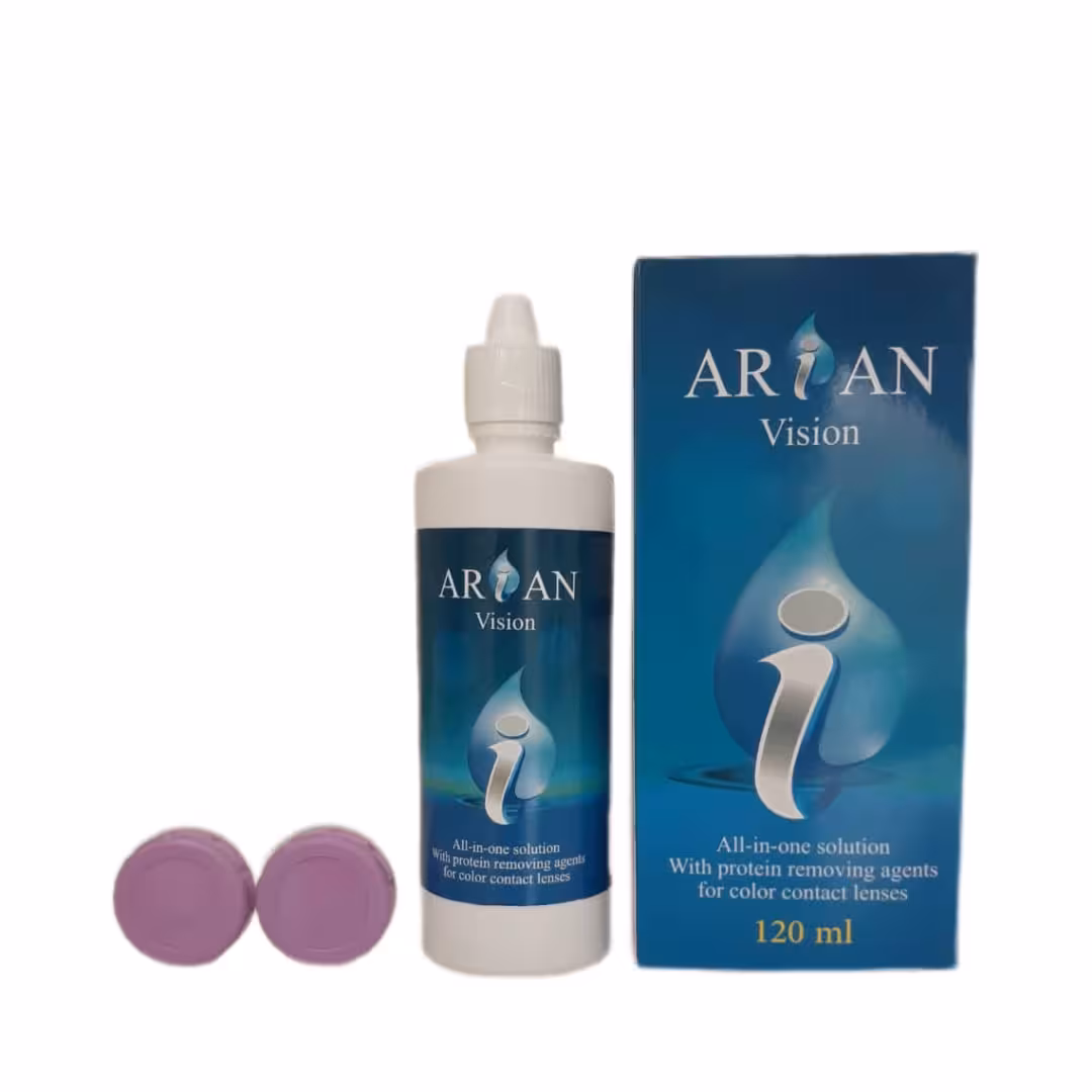 محلول شستشوی لنز آرین ویژن مدل All In One Solution حجم 120 میلی لیتر