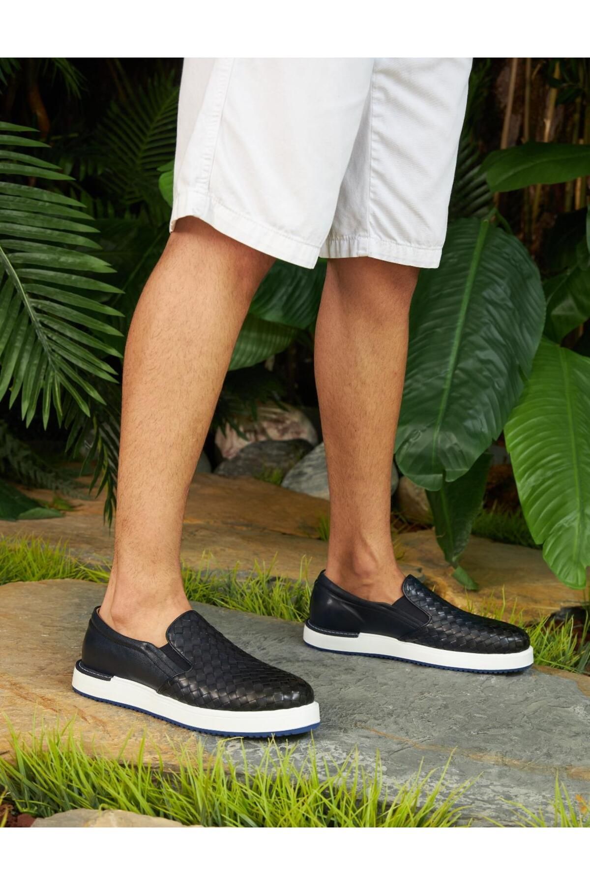 کفش های کژوال آبی مردانه روزانه مبتنی بر چرم EVA Cabani