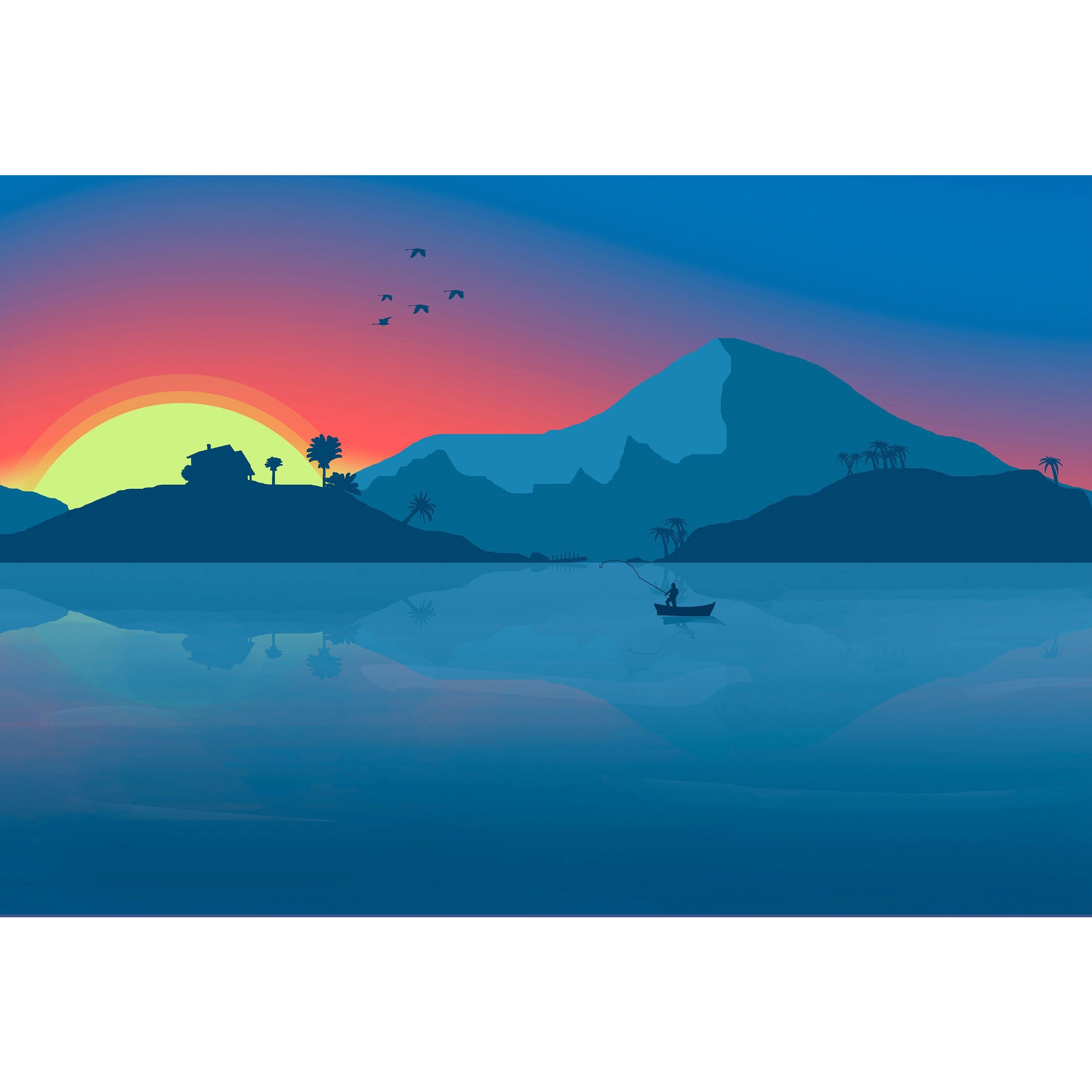 تابلو شاسی طرح منظره کوه و طلوع آفتاب مدل T1179