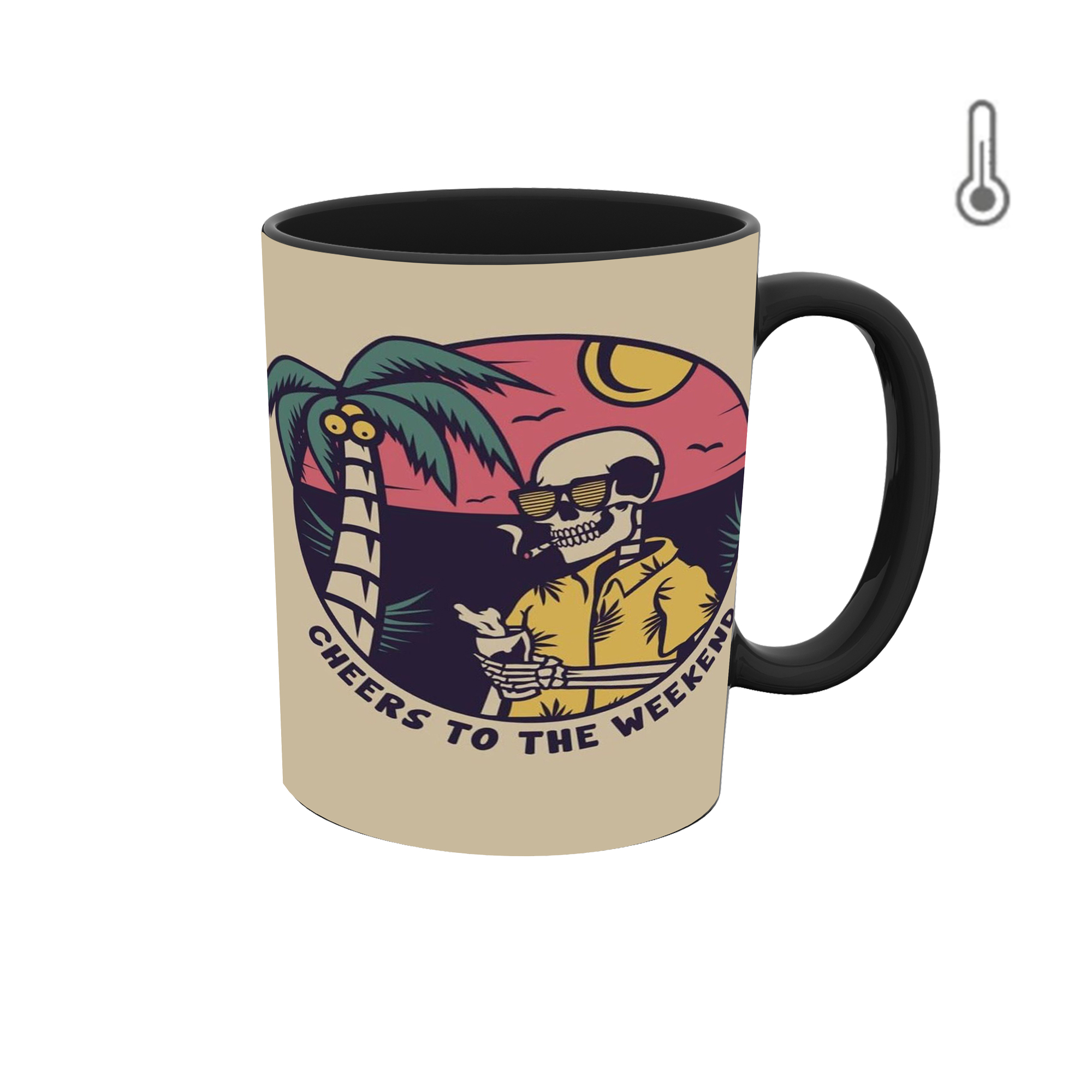 ماگ حرارتی طرح گرافیکی اسکلت skull  