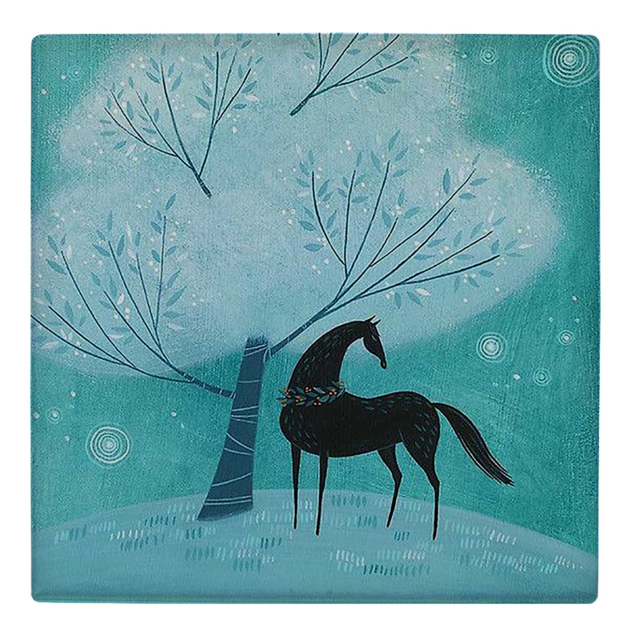  کاشی کارنیلا طرح نقاشی اسب و درخت کد wk130