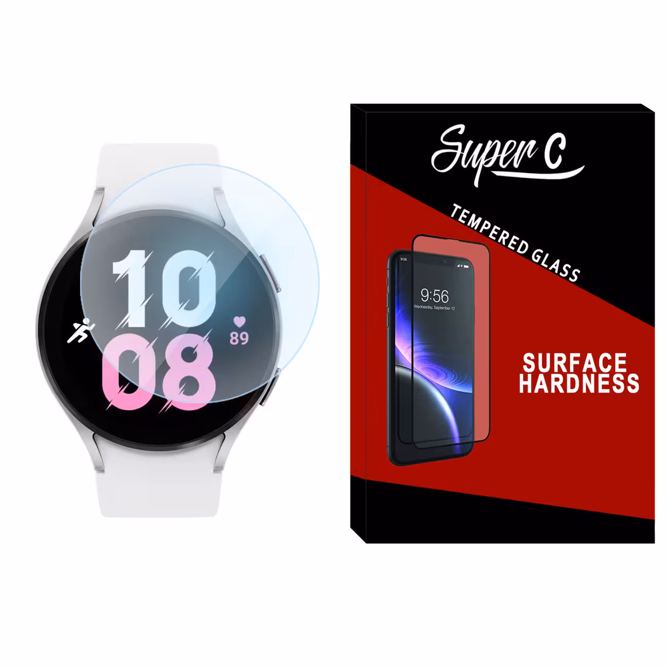 محافظ صفحه نمایش شیشه ای سوپرسی مدل SH-SC مناسب برای ساعت هوشمند سامسونگ Galaxy Watch 5 44mm