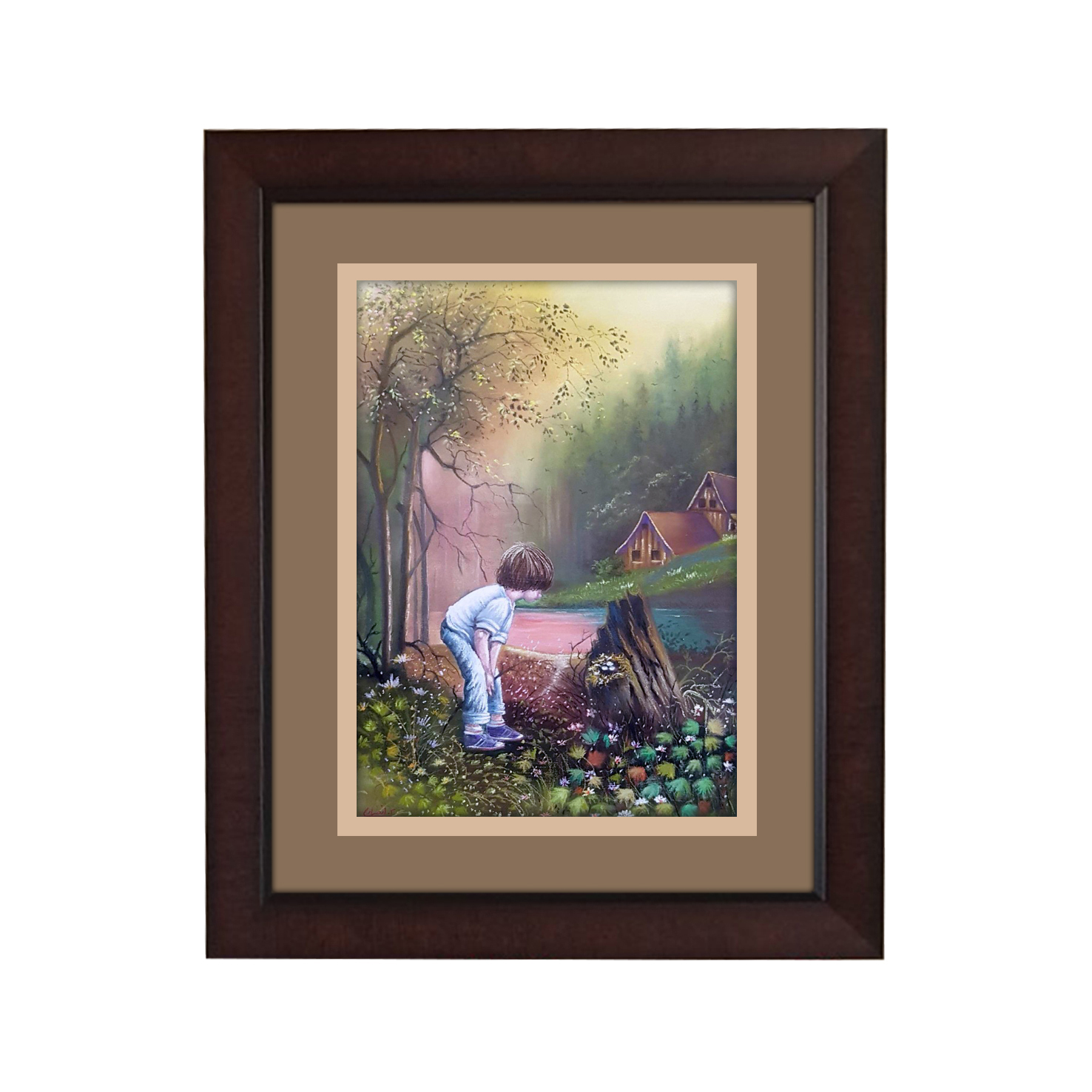 تابلو نقاشی پاستل مدل کودک کنجکاو کد Ans-09