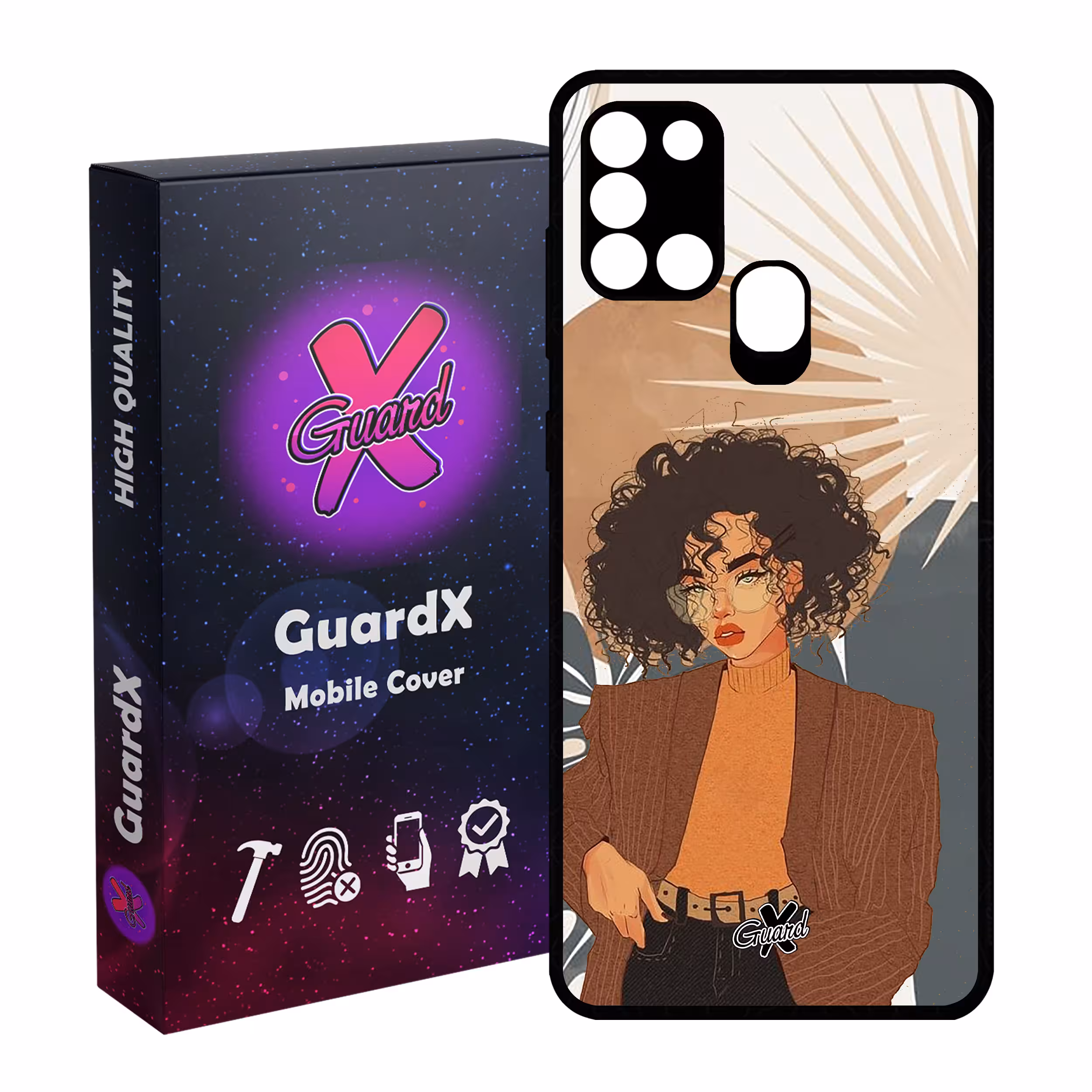 کاور گارد ایکس طرح Girl مدل Glass10369 مناسب برای گوشی موبایل سامسونگ Galaxy A21s