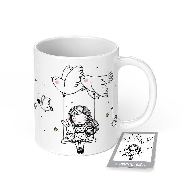 ماگ مگی مدل نینا و پرندها به همراه استیکر