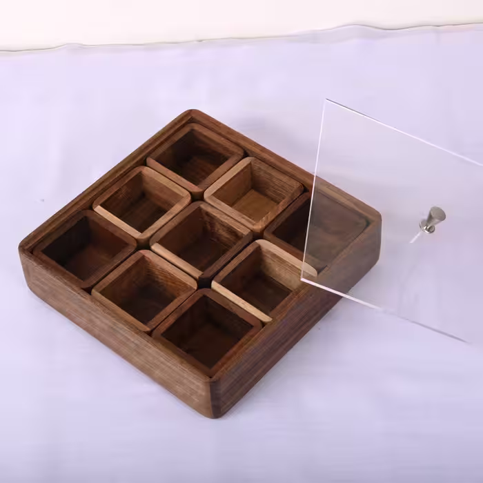 ست جا ادویه 10 پارچه مدل چوبی
