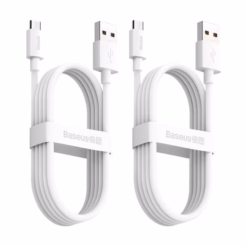 کابل شارژ USB به microUSB بیسوس مدل Simple Wisdom TZCAMZJ-02 طول 1.5 متر بسته 2 عددی
