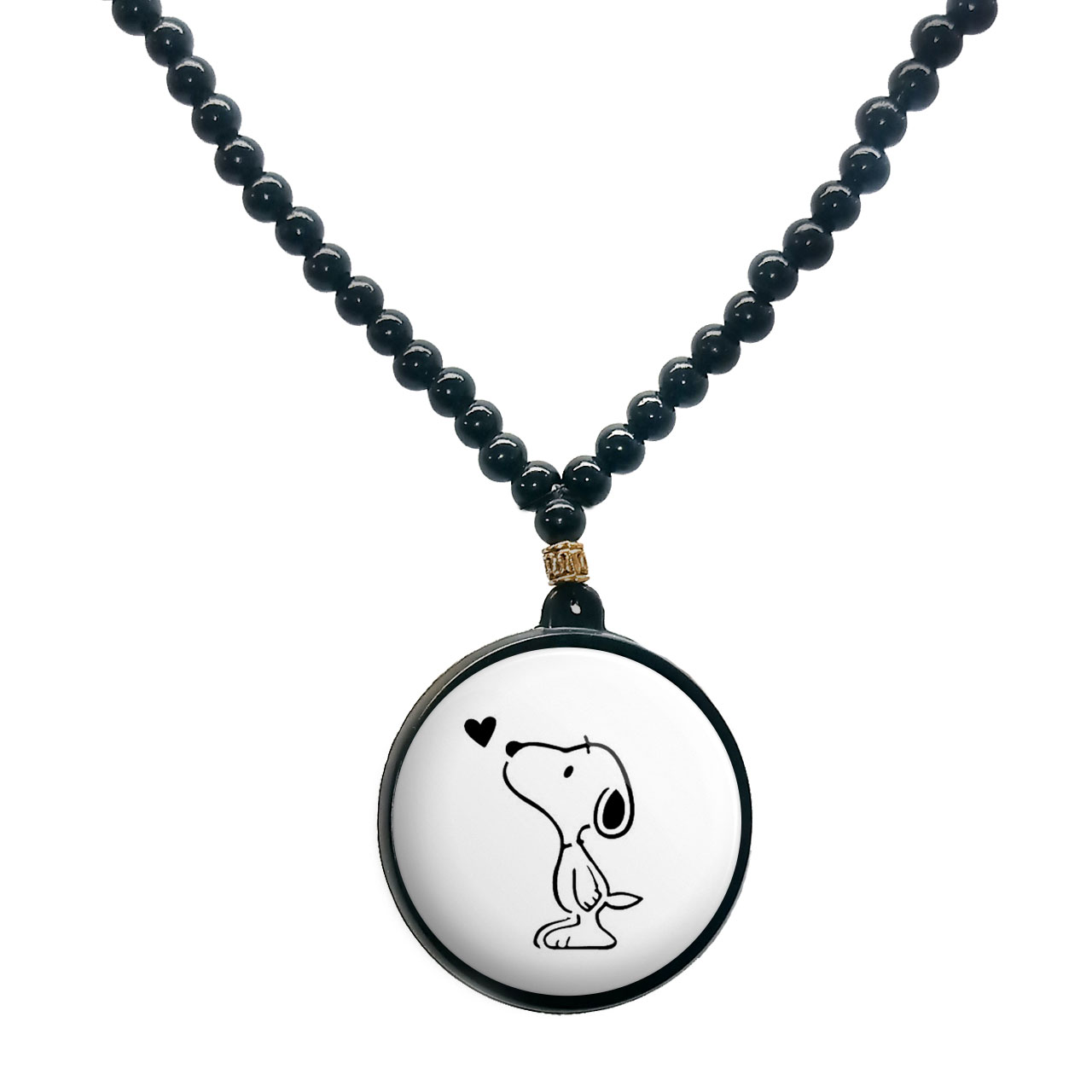 گردنبند پرمانه طرح اسنوپی کد pmd.14482 مدل دو طرفه