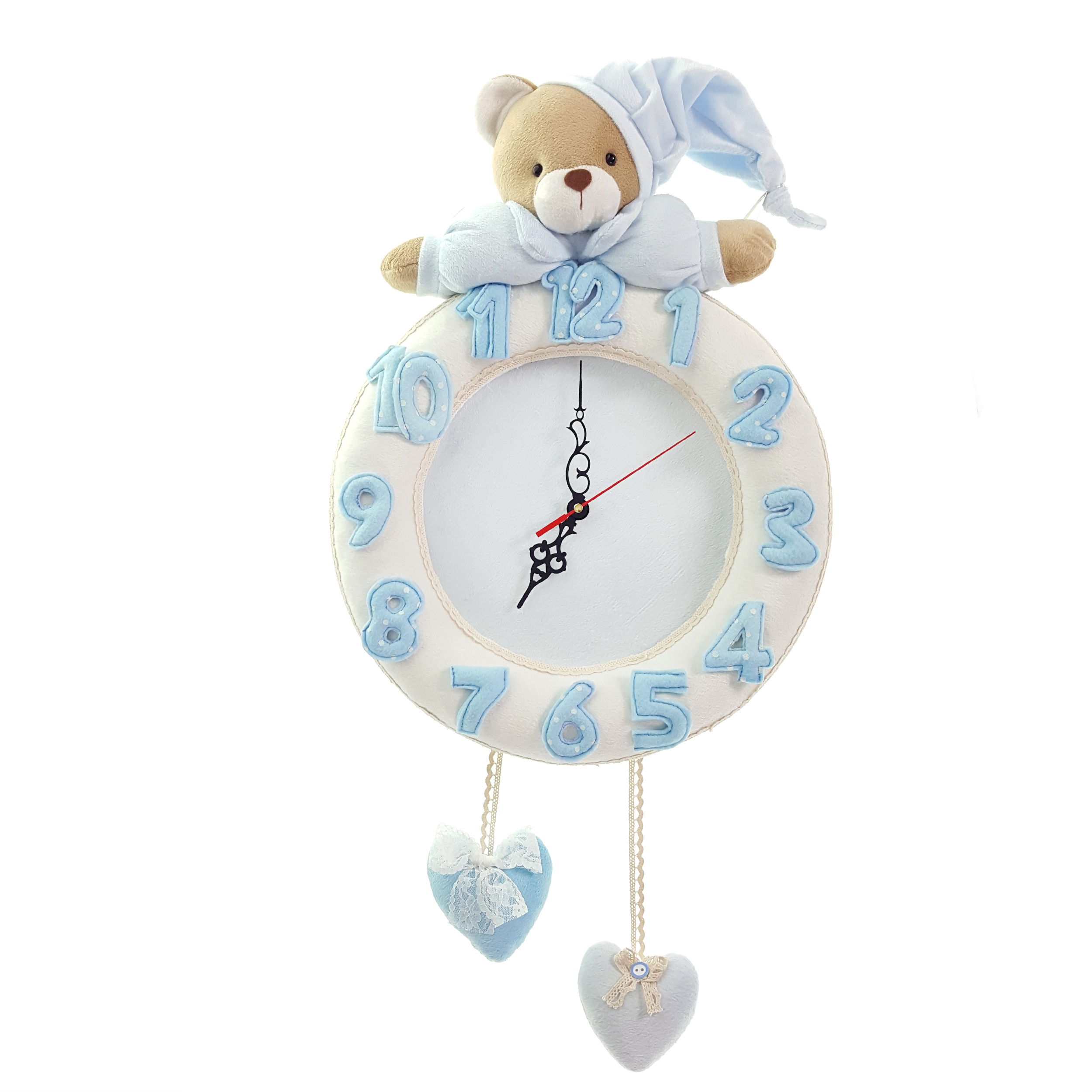 ساعت دیواری کودک نی نی سیس مدل خرس نانان کد W-N/B