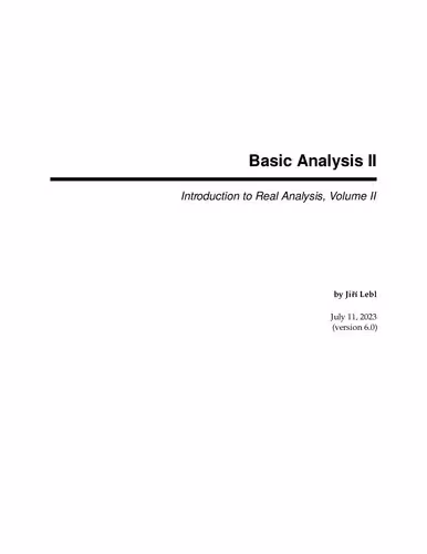 خرید و دانلود نسخه کامل کتاب Basic Analysis II: Introduction to Real Analysis, Volume II