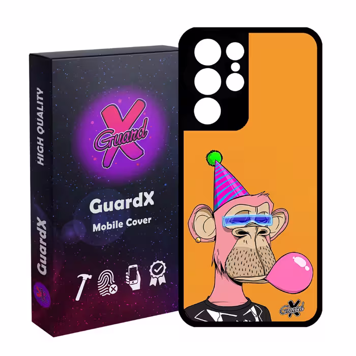 کاور گارد ایکس طرح میمون مدل Glass10433 مناسب برای گوشی موبایل سامسونگ Galaxy S21 Ultra