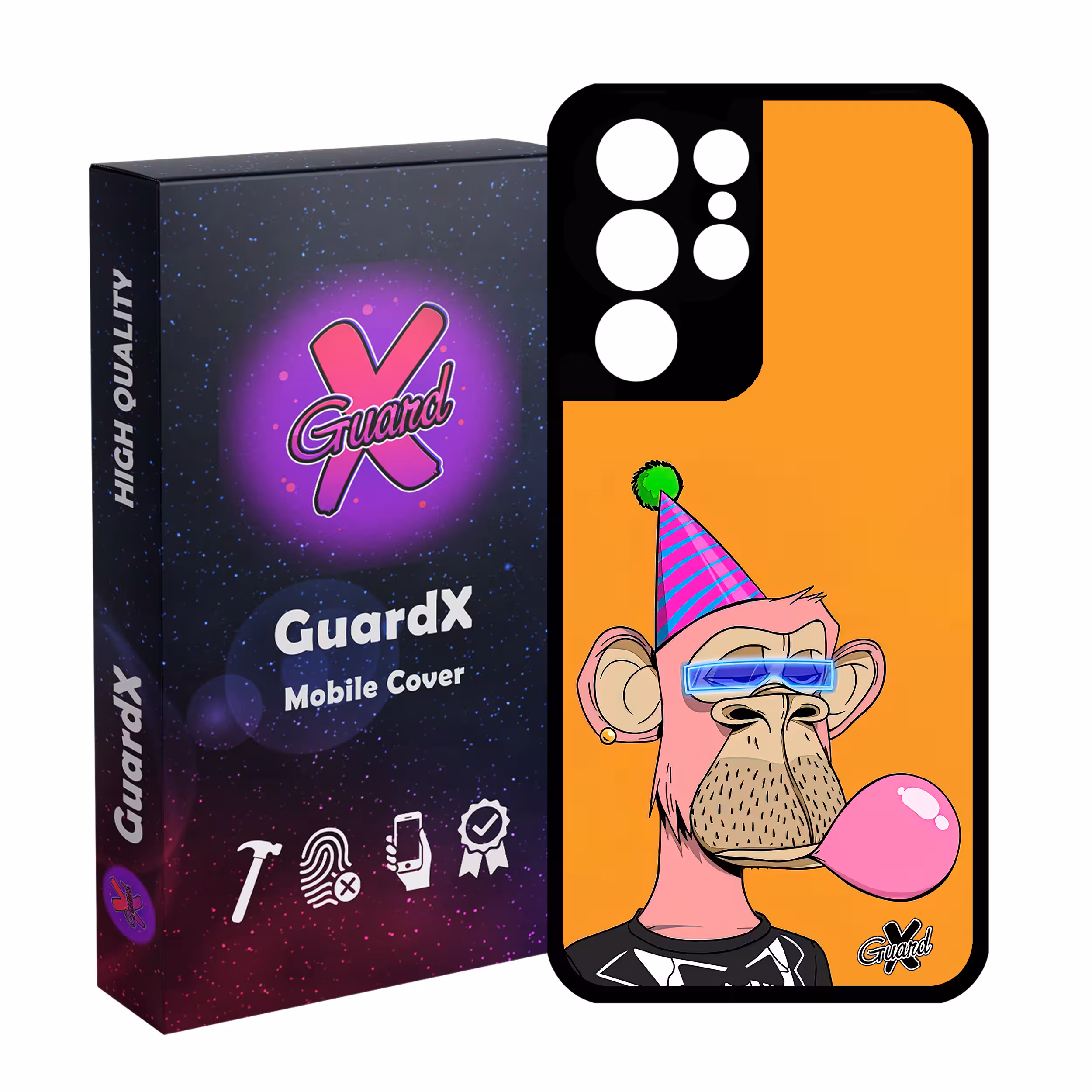 کاور گارد ایکس طرح میمون مدل Glass10433 مناسب برای گوشی موبایل سامسونگ Galaxy S21 Ultra