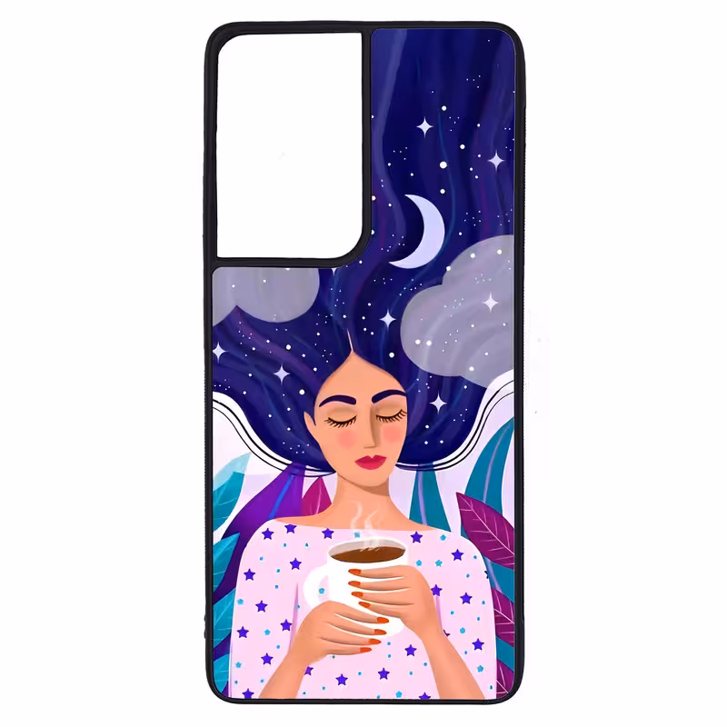 کاور طرح نقاشی دختر کد G-095 مناسب برای گوشی موبایل سامسونگ Galaxy S21 Ultra | دیجی قاب دونی