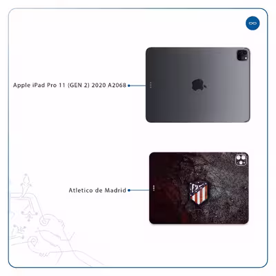 برچسب پوششی ماهوت مدل Atletico de Madrid مناسب برای تبلت اپل iPad Pro 11 (GEN 2) 2020 A2068