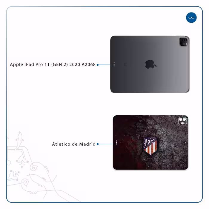 برچسب پوششی ماهوت مدل Atletico de Madrid مناسب برای تبلت اپل iPad Pro 11 (GEN 2) 2020 A2068
