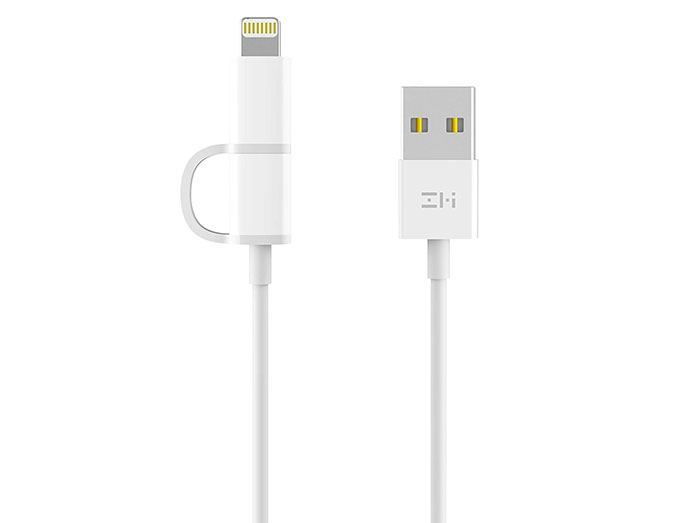 کابل شارژ و انتقال داده دو سر شیائومی Xiaomi ZMI 2 in 1 Cable 1m