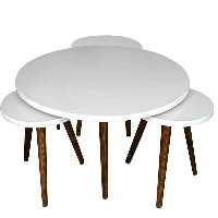 ست میز جلو مبلی و عسلی رنگ سفید و گردویی | choobsub