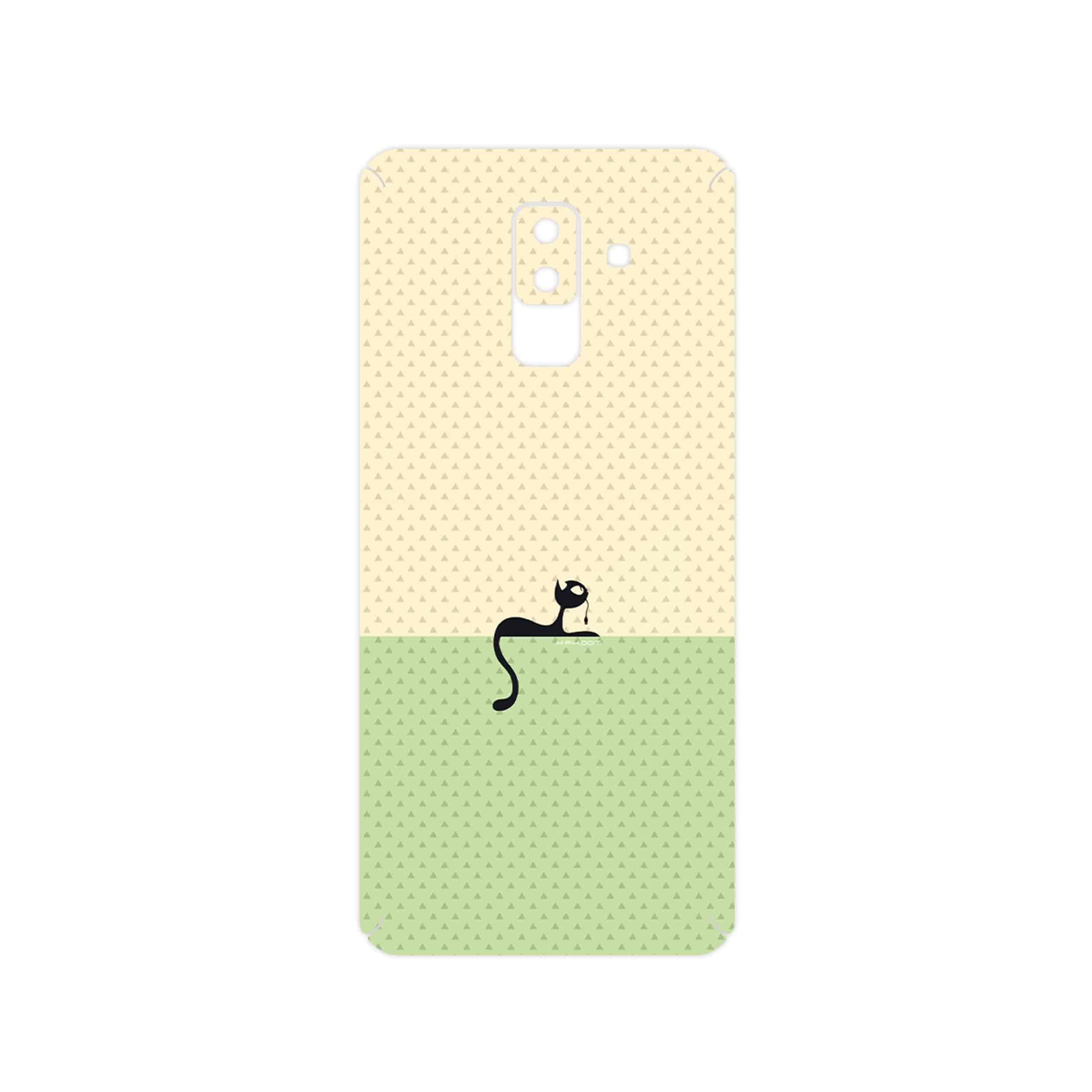 برچسب پوششی ماهوت مدل Minimal Internet Cat Icon مناسب برای گوشی موبایل سامسونگ Galaxy A6 Plus 2018