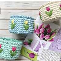   سبد قلاب بافی تریکو مدل لاله کد 15S 