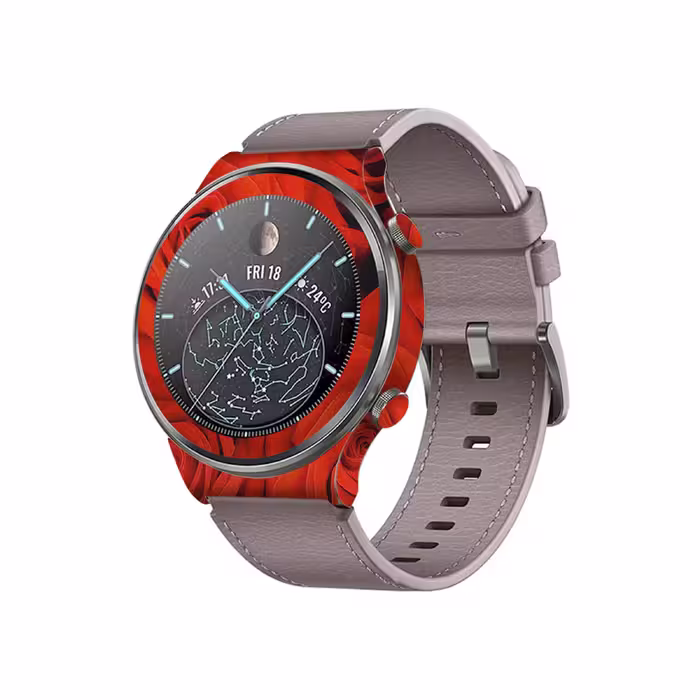 برچسب ماهوت طرح Red Flower مناسب برای ساعت هوشمند هوآوی Watch GT 2 Pro