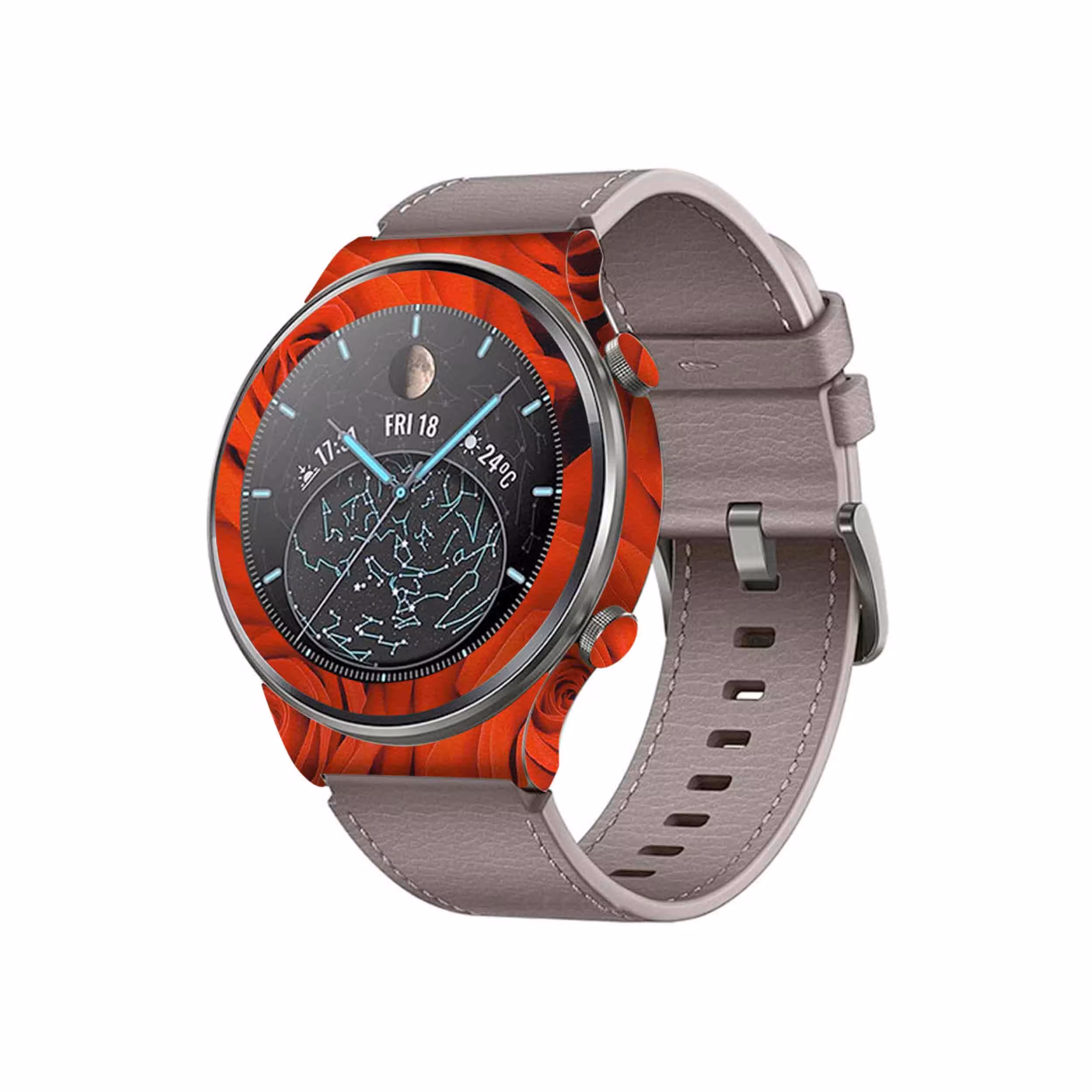 برچسب ماهوت طرح Red Flower مناسب برای ساعت هوشمند هوآوی Watch GT 2 Pro