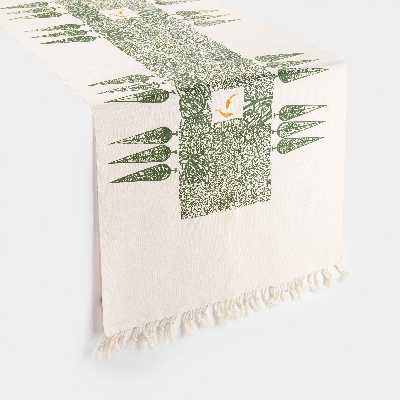 رومیزی چاپ دستی گدار مدل باغ کاشی