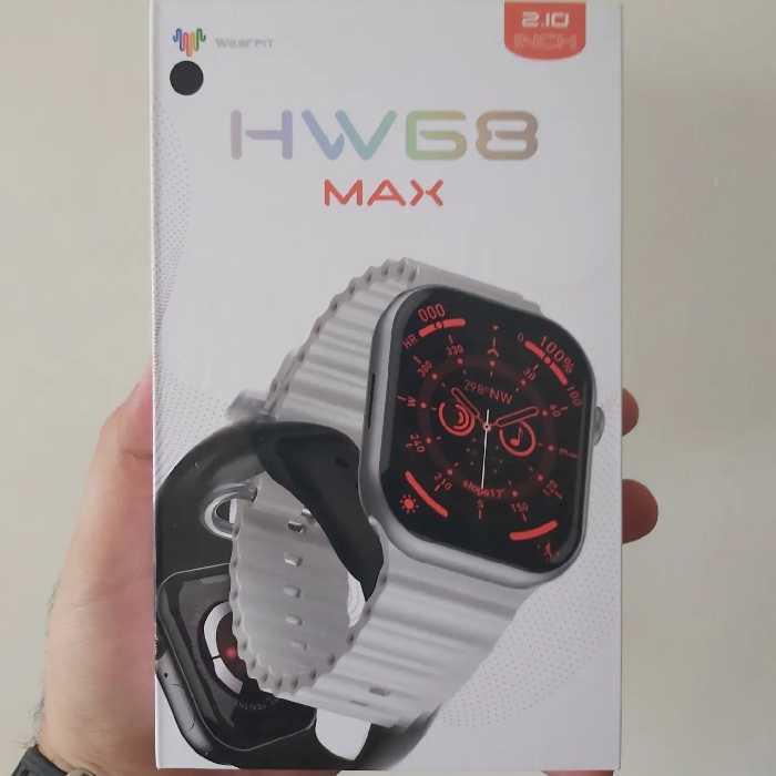 ساعت هوشمند HW68 max رنگ مشکی سایز 45 سری 8