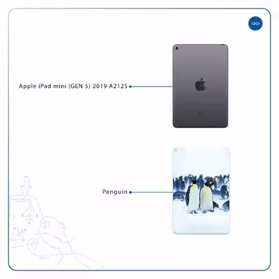 برچسب پوششی ماهوت مدل Penguin مناسب برای تبلت اپل iPad mini (GEN 5) 2019 A2125