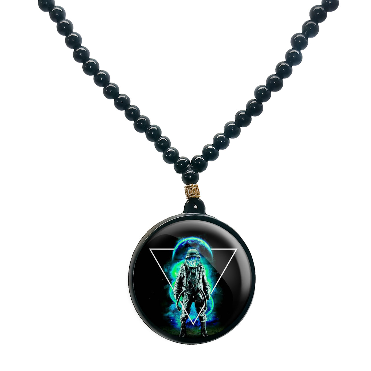 گردنبند پرمانه طرح فضانورد کد pmd.1729 مدل دو طرفه