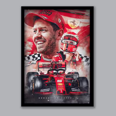 تابلو مدل فرمول یک سباستین وتل Sebastian Vettel کد LA-G10183