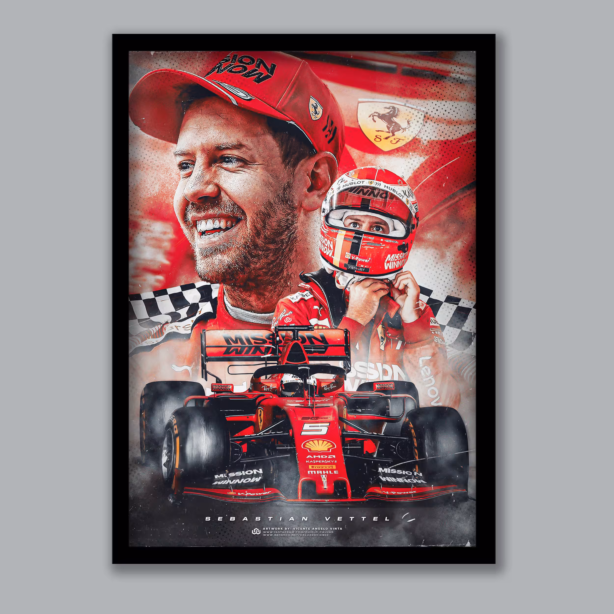 تابلو مدل فرمول یک سباستین وتل Sebastian Vettel کد LA-G10183