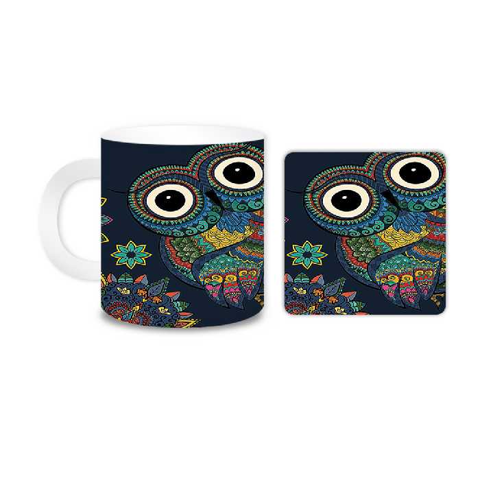 ماگ مدل جغد کد 1289 به همراه زیر لیوانی