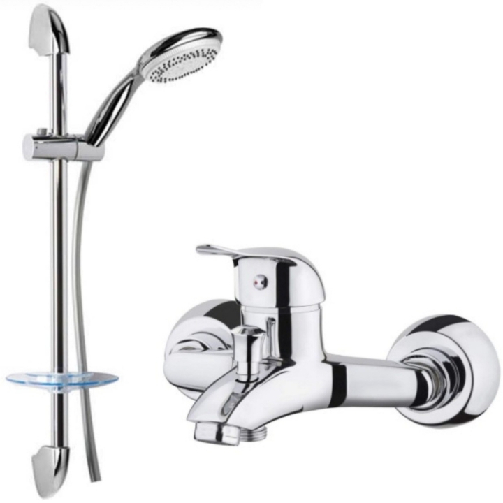 شیر حمام مدل کریستال به همراه علم دوش حمام