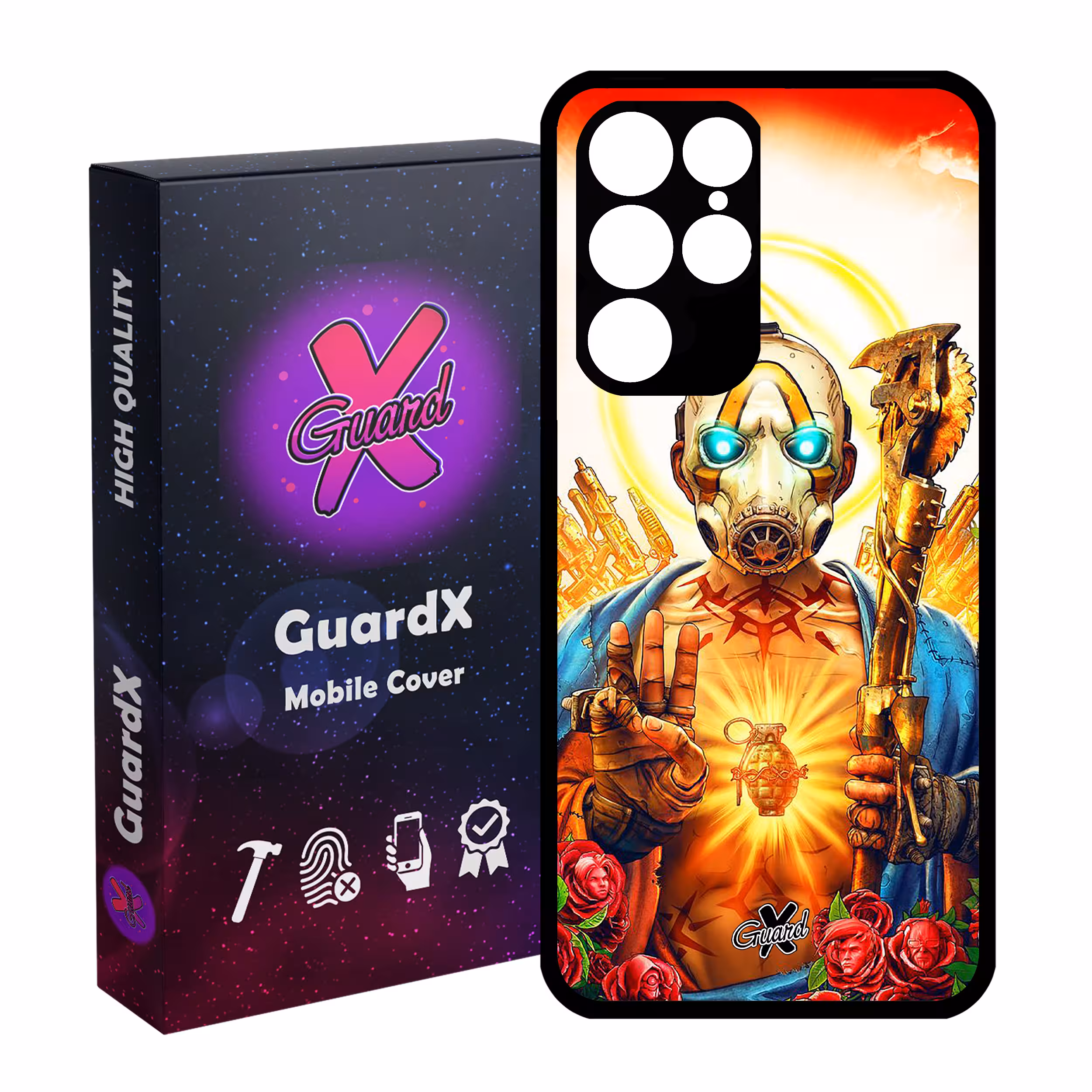 کاور گارد ایکس طرح Borderlands مدل Glass10068 مناسب برای گوشی موبایل سامسونگ Galaxy S22 Ultra