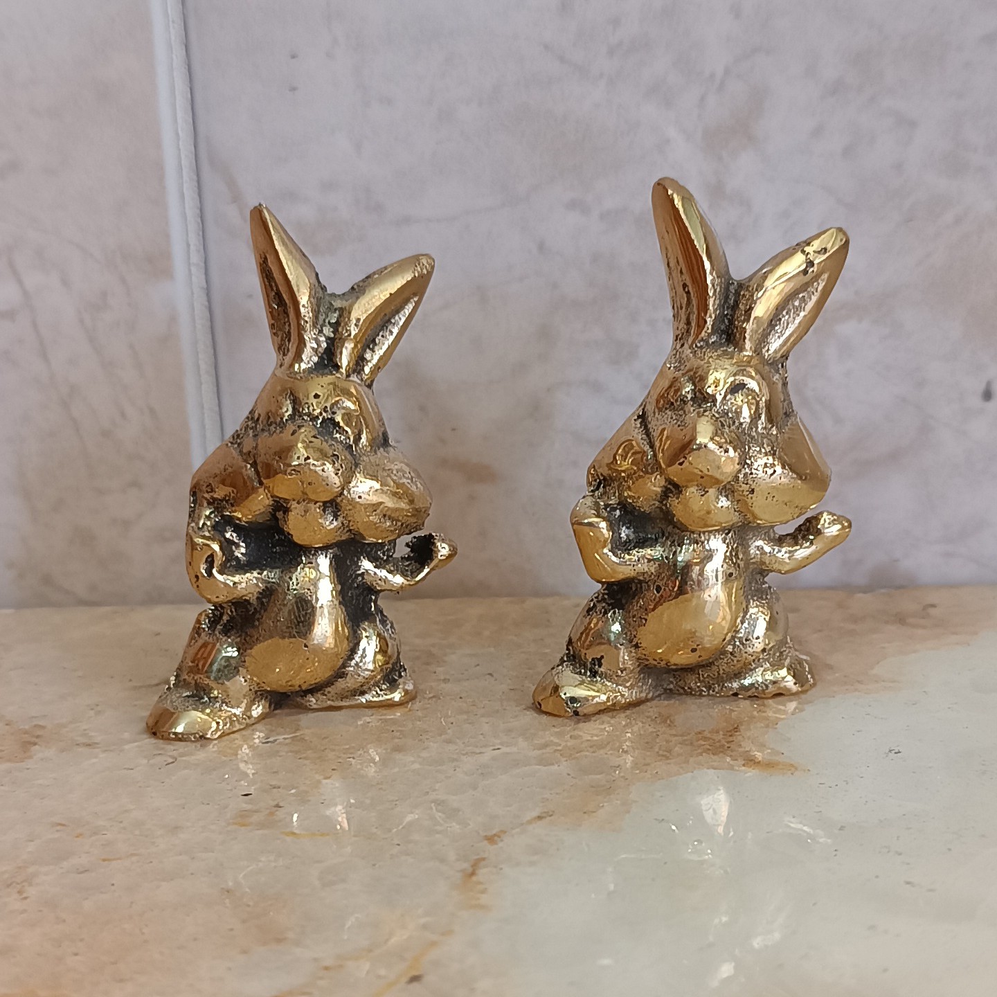 مجسمه برنجی حیوانات طرح خرگوش سایز کوچک،کد163