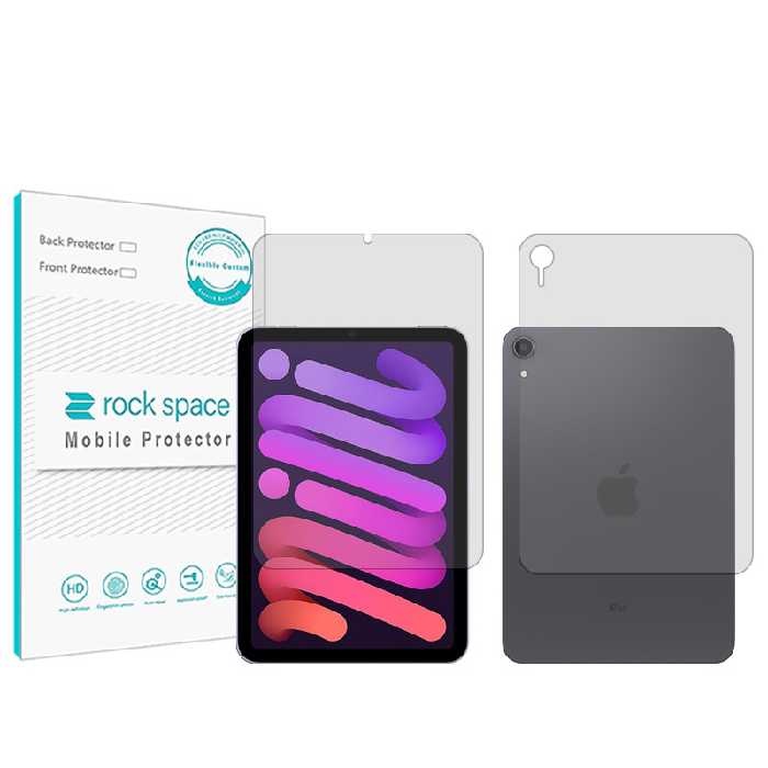 محافظ صفحه نمایش شفاف راک اسپیس مدل Hygel مناسب برای تبلت اپل iPad mini (2021) به همراه محافظ پشت تبلت | کالا برتری