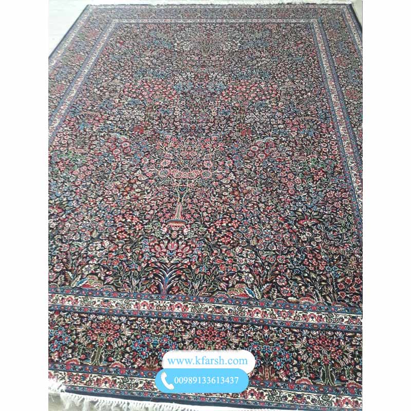 فرش 500 شانه طرح درختی با گلهای ریز